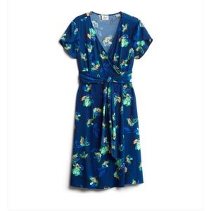NWT Donna Morgan 16W Rayla Blue Wrap Dress Floral